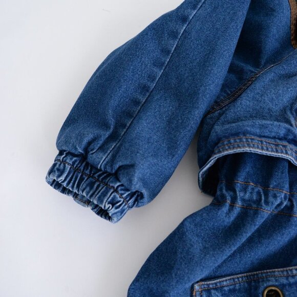 Vintage CBO New York Blue Denim w Purple & Green Block Pattern Heavy  Jacket 4X - Picture 9 of 15